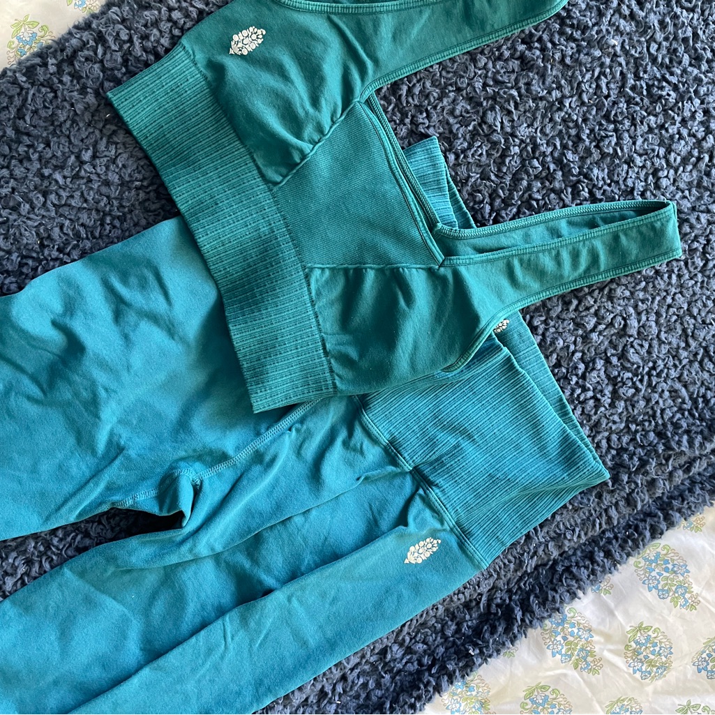 Teal Free People Workout Set